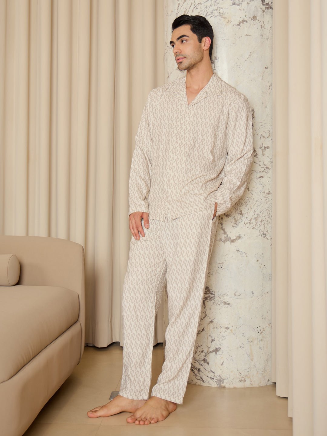 Micro Wave Button Down Pyjama Set