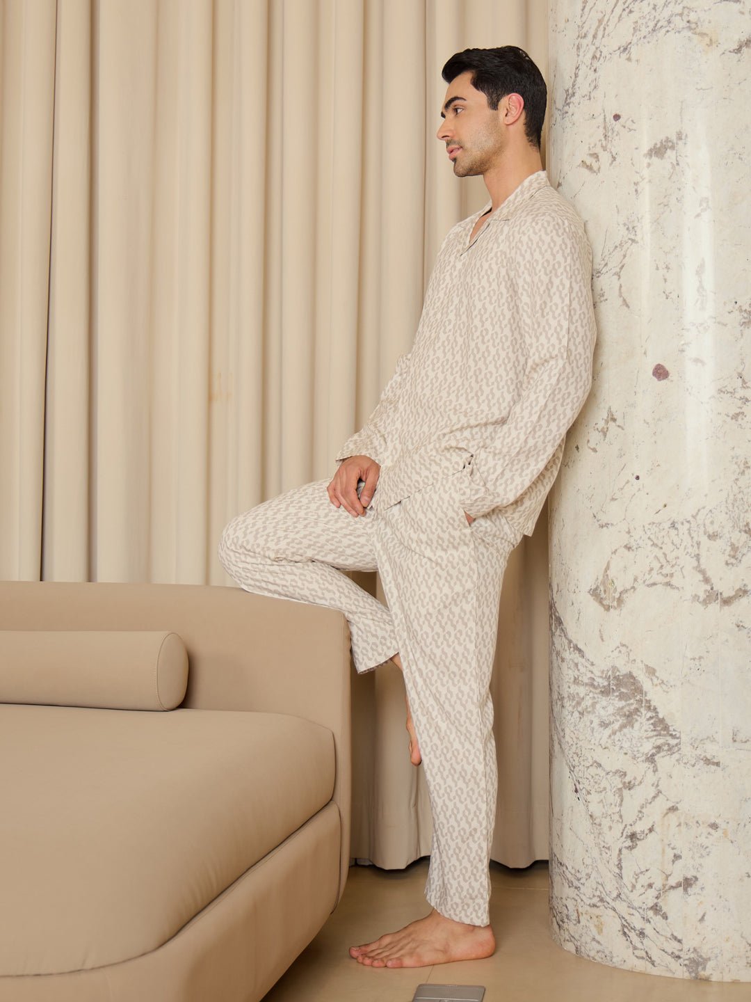 Micro Wave Button Down Pyjama Set - Image 4