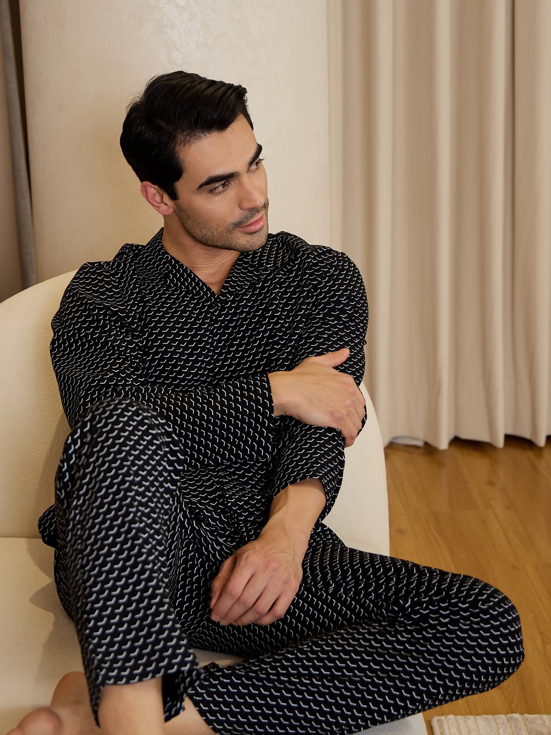 Micro Wave Button Down Pyjama Set - Image 4