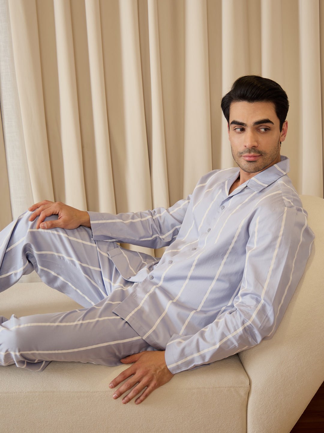 Vivid Stripe Piping Pyjama Set - Image 4