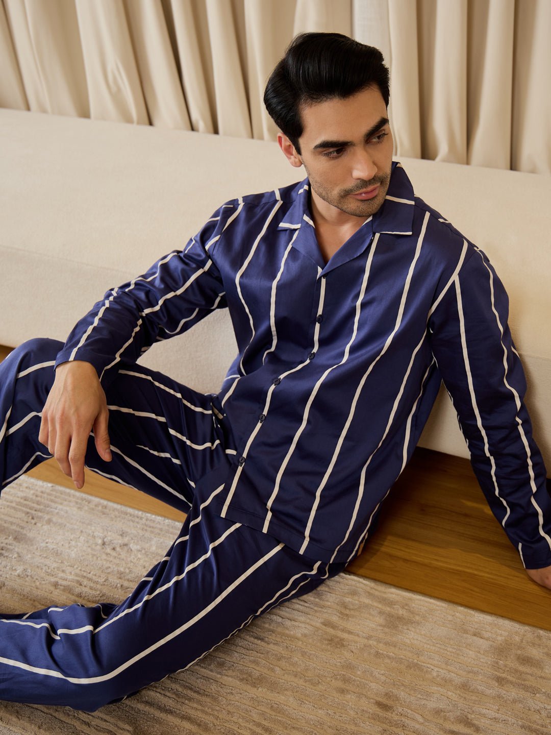 Vivid Stripe Piping Pyjama Set - Image 2