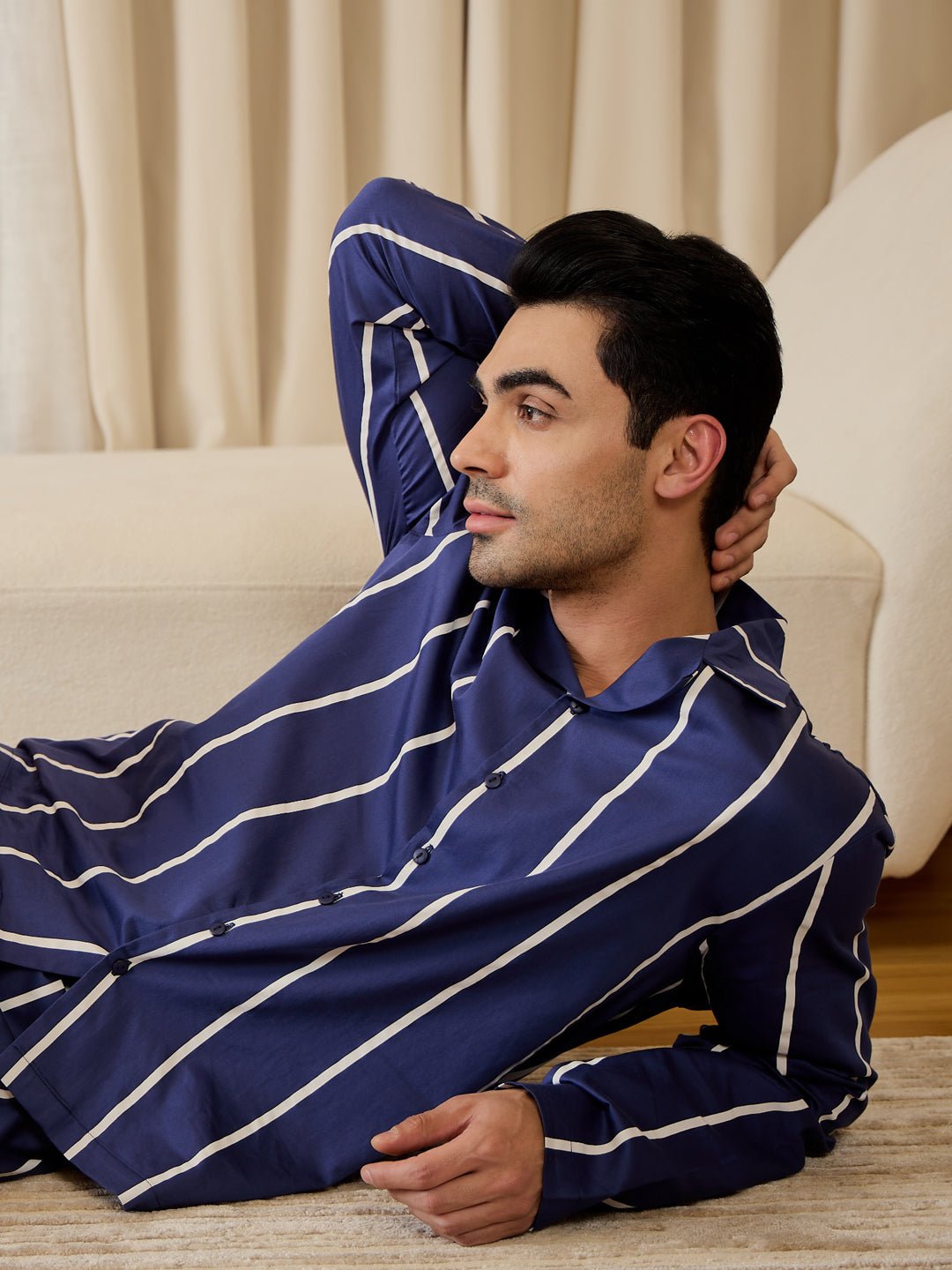 Vivid Stripe Piping Pyjama Set - Image 3