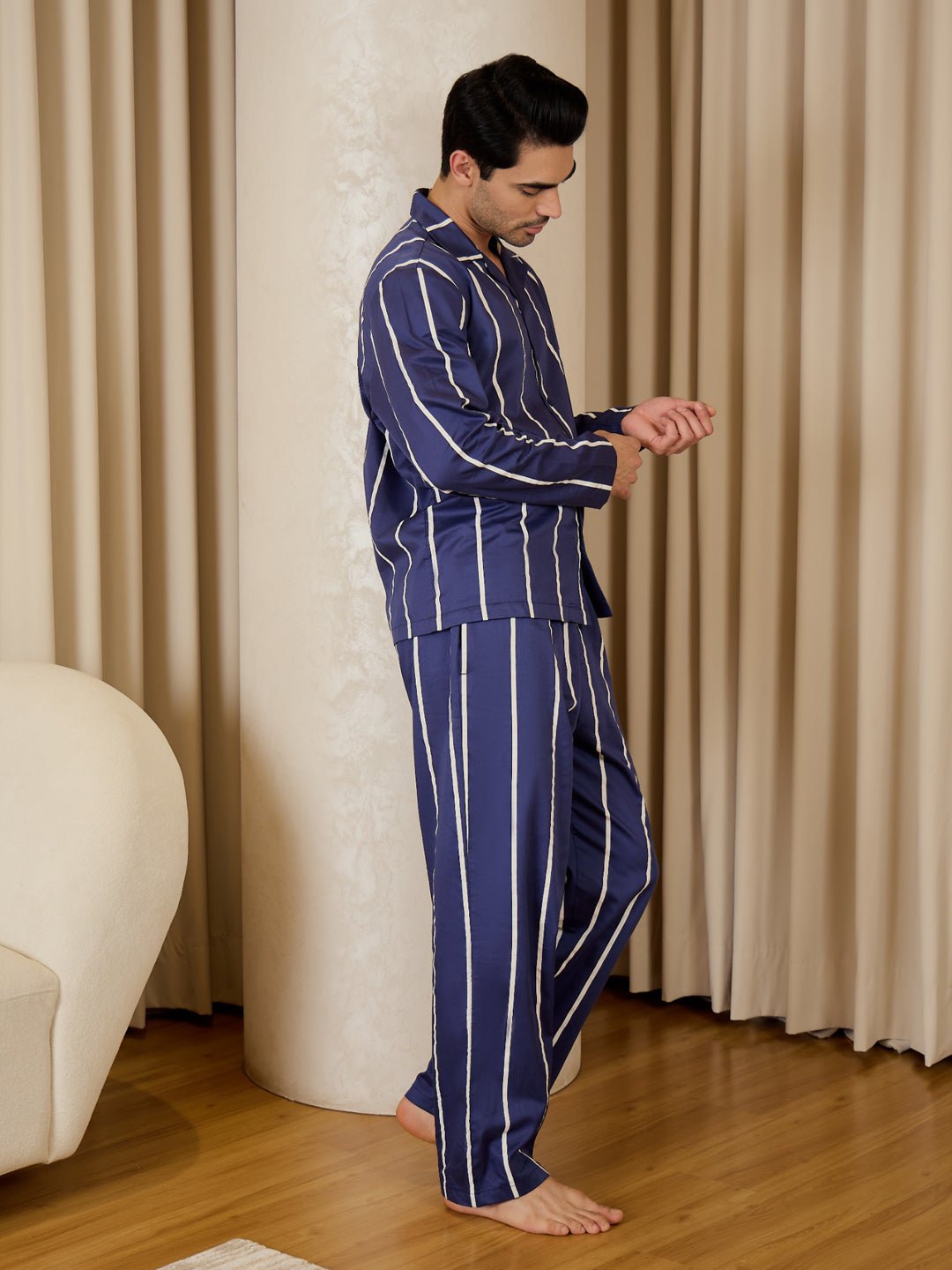 Vivid Stripe Piping Pyjama Set - Image 4