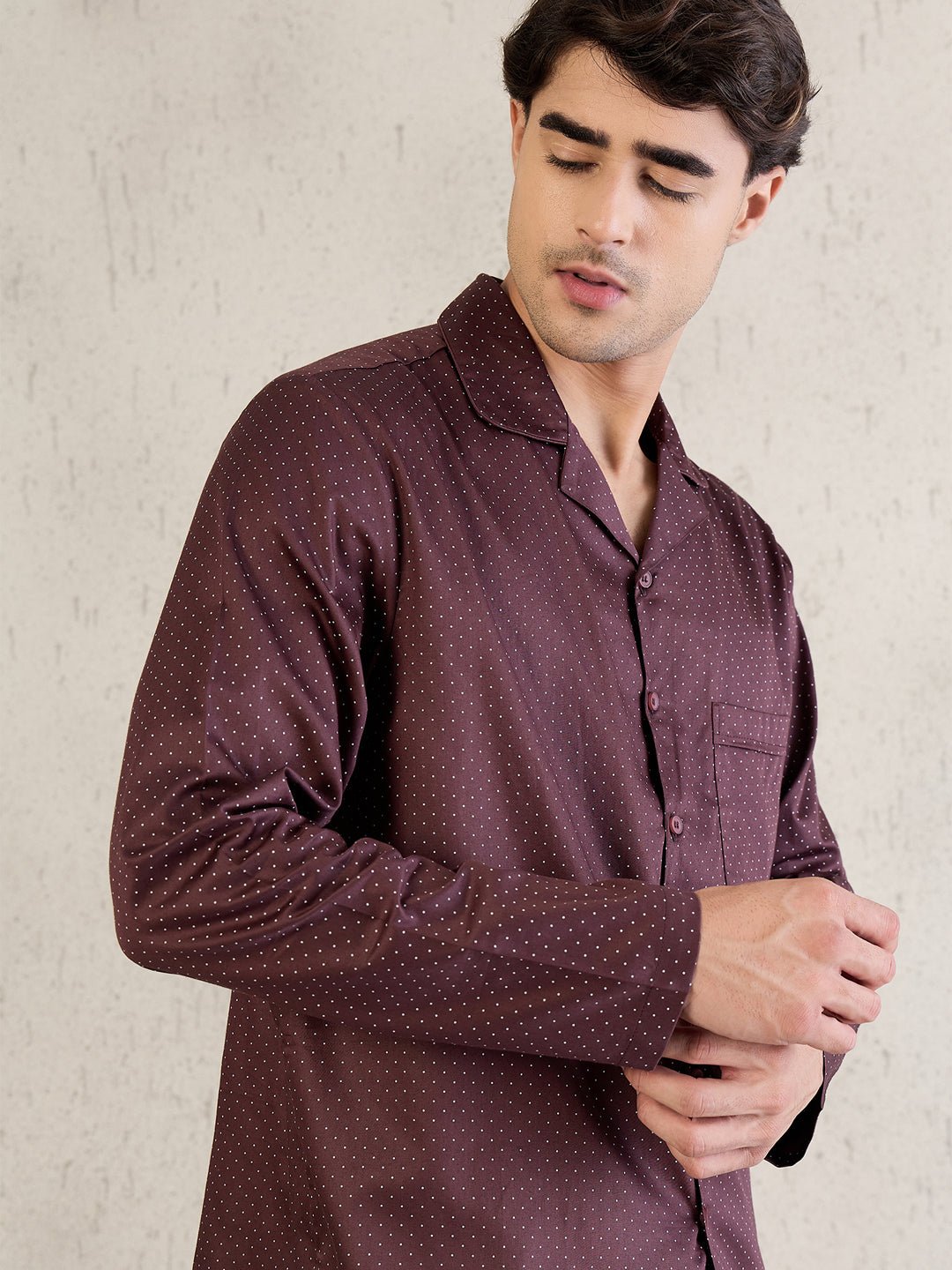 Geometric Dash Button Down Pyjama Set - Image 3