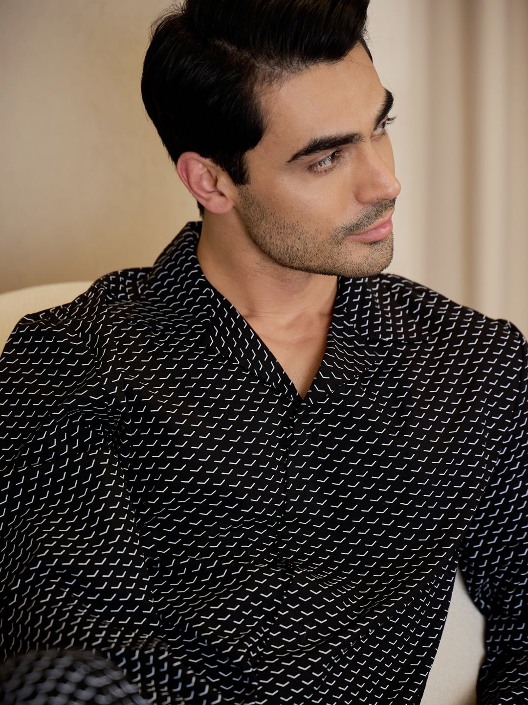 Micro Wave Button Down Pyjama Set - Image 3