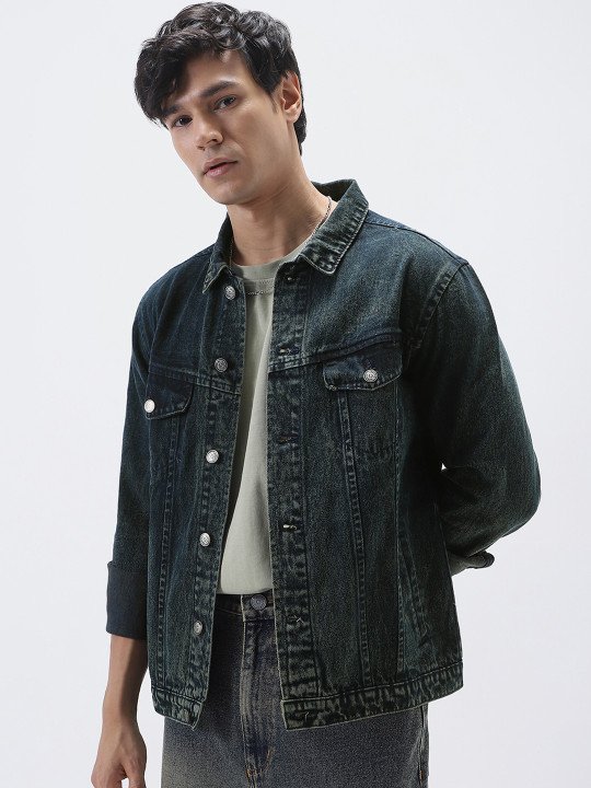 Men's Regular Fit Washed Full Sleeve Denim Jacket