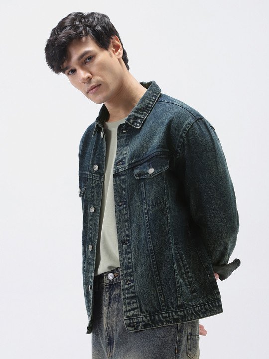 Men's Regular Fit Washed Full Sleeve Denim Jacket - Image 5