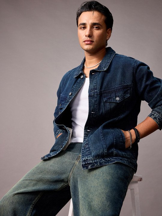 Men's Regular Fit Washed Full Sleeve Denim Jacket - Image 4