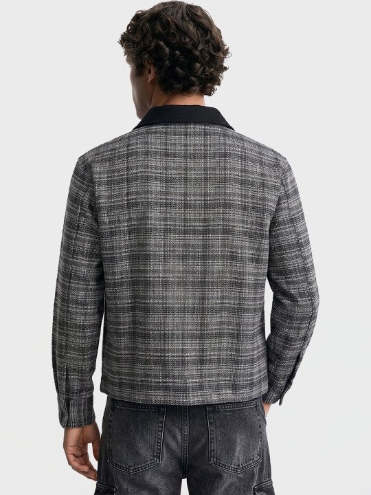Men Checked Woven Jacket - Image 3