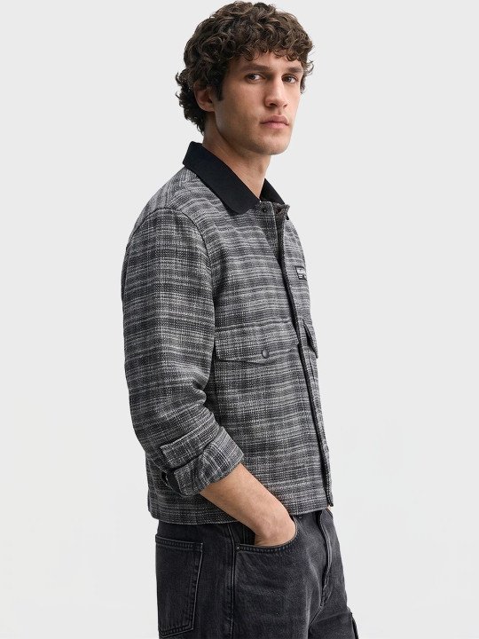 Men Checked Woven Jacket - Image 5
