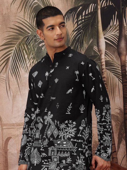 Tribal Print Pure Cotton Kurta - Image 2