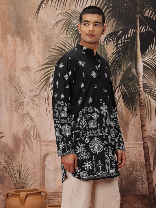 Tribal Print Pure Cotton Kurta - Image 5