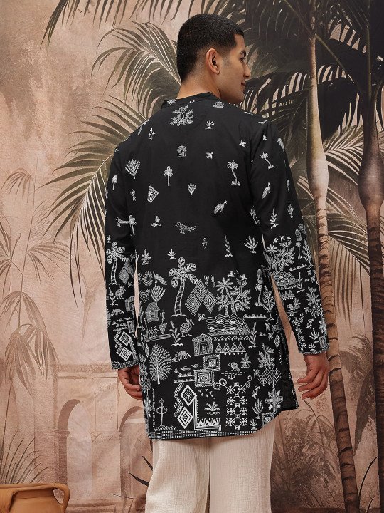 Tribal Print Pure Cotton Kurta - Image 6