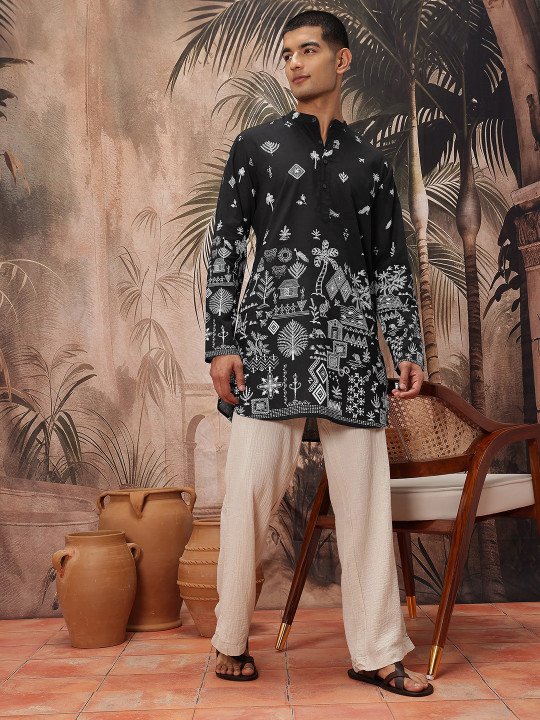 Tribal Print Pure Cotton Kurta - Image 7