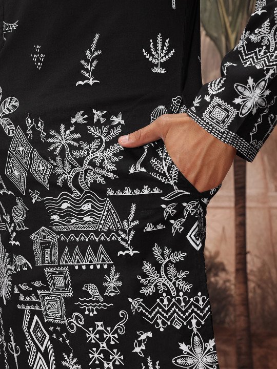 Tribal Print Pure Cotton Kurta - Image 9
