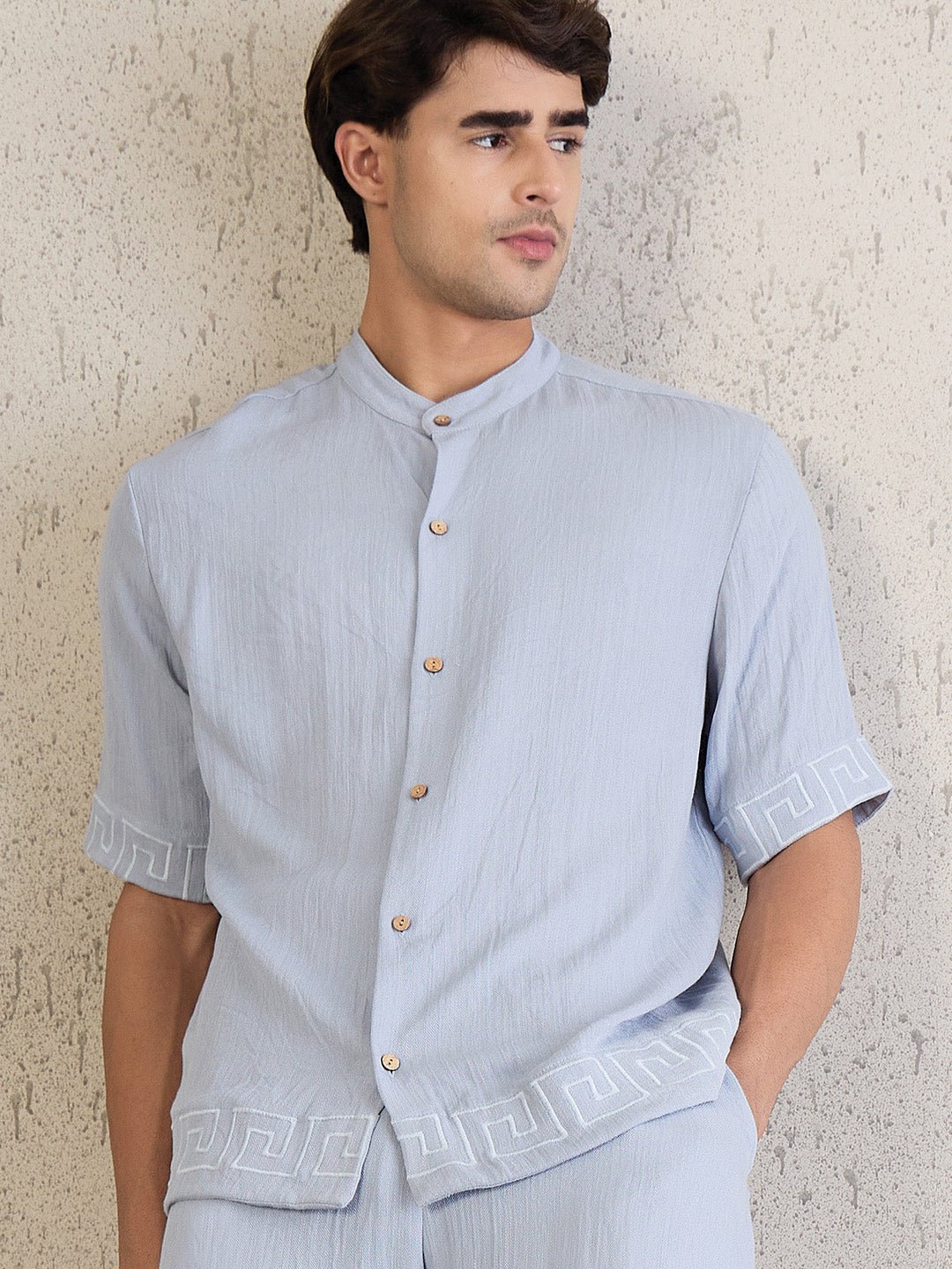 Greek Key Button Down Coord Set - Image 3