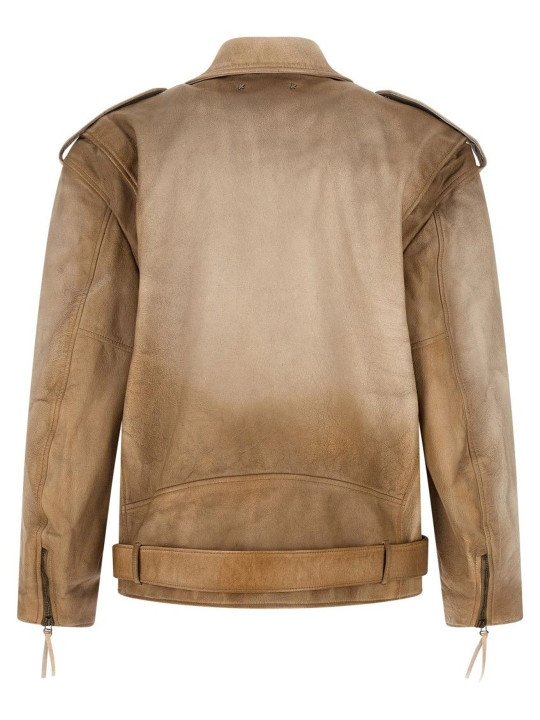Beige Solid Notched Lapel Jacket - Image 2