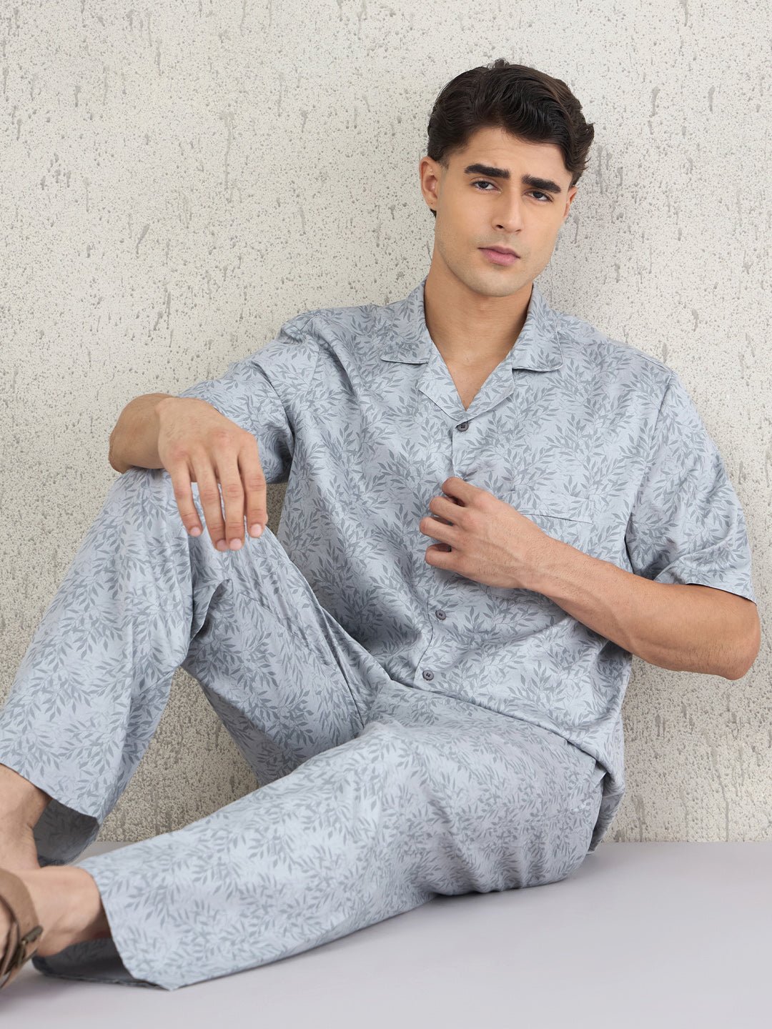 Leafy Greens Button Down Pyjama Set - Image 4