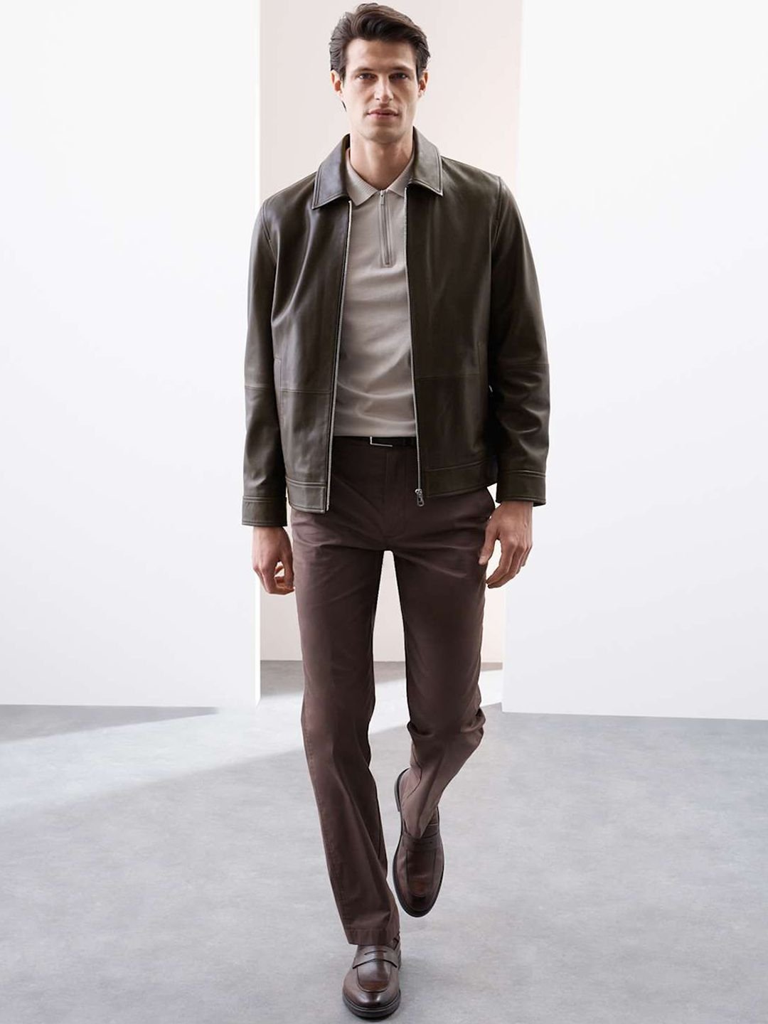 AUTOGRAPH Leather Harrington Jacket - Image 2