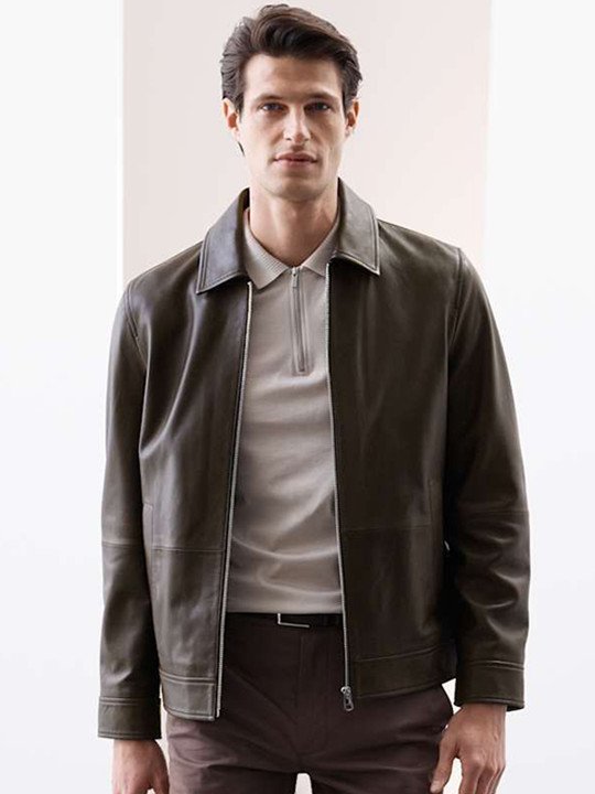 AUTOGRAPH Leather Harrington Jacket - Image 3