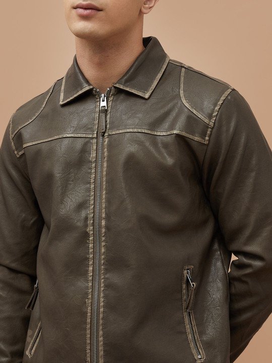 Men Spread Collar Solid Open Front Jacket