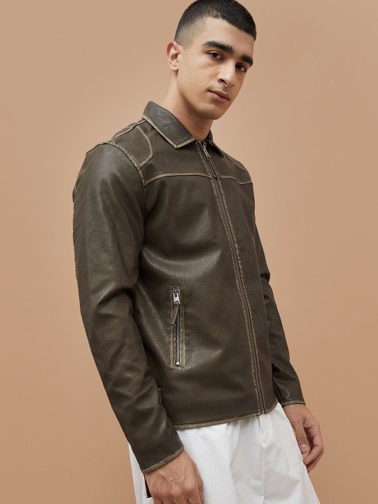 Men Spread Collar Solid Open Front Jacket - Image 2
