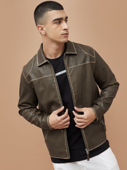 Men Spread Collar Solid Open Front Jacket - Image 3