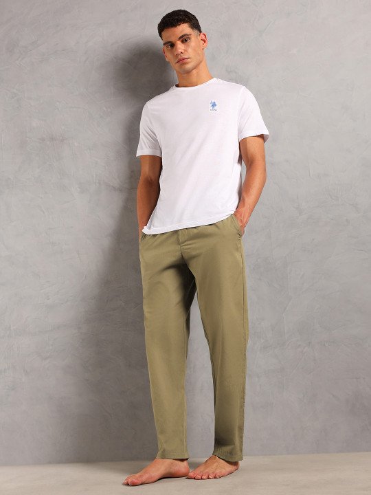 Men Brand Logo Printed Pure Cotton T-Shirt & Pyjamas