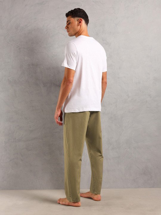 Men Brand Logo Printed Pure Cotton T-Shirt & Pyjamas - Image 3
