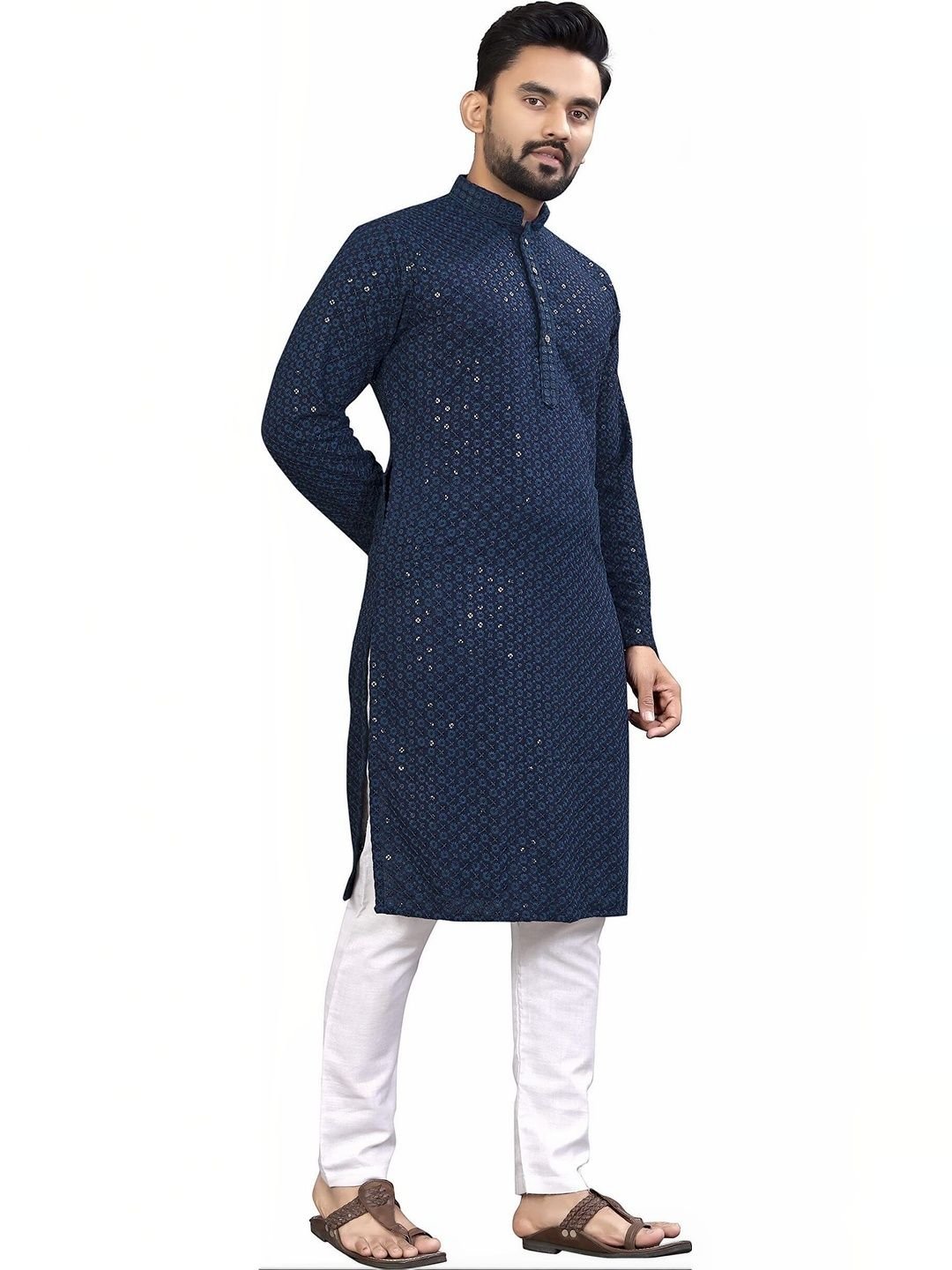 Men Embellished Handloom Kurta