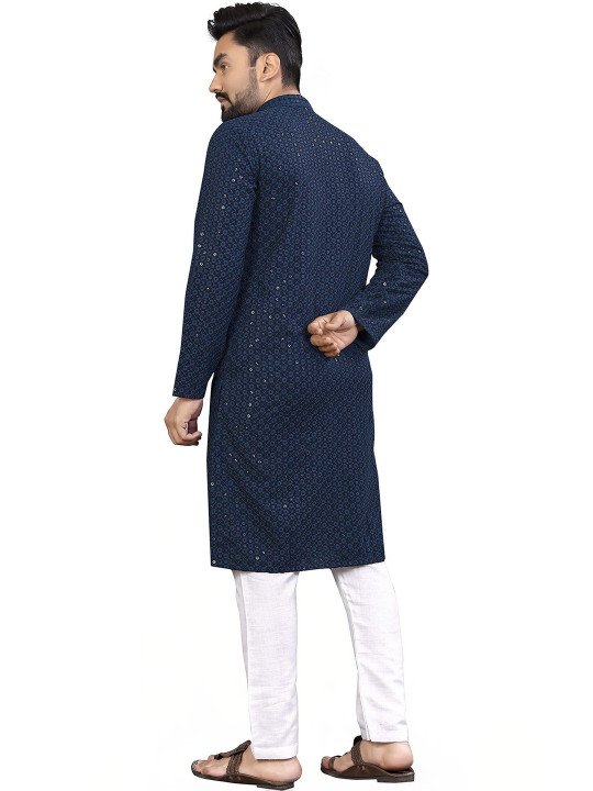 Men Embellished Handloom Kurta - Image 2