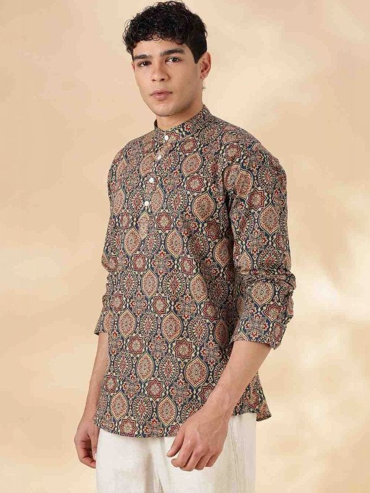 Men Ethnic Motifs Printed Indie Prints Kurta - Image 5