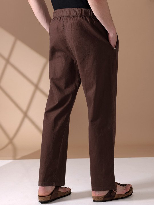 Men Loose Fit Mid-Rise Cotton Lounge Pants - Image 4