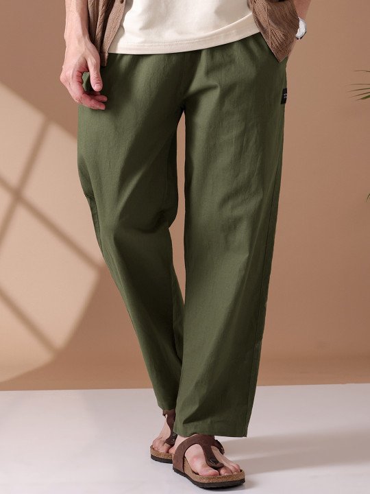 Men Loose Fit Mid-Rise Cotton Lounge Pants