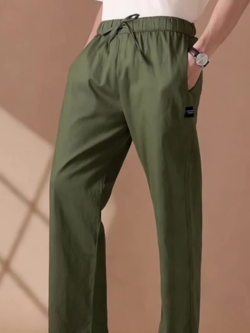 Men Loose Fit Mid-Rise Cotton Lounge Pants - Image 3