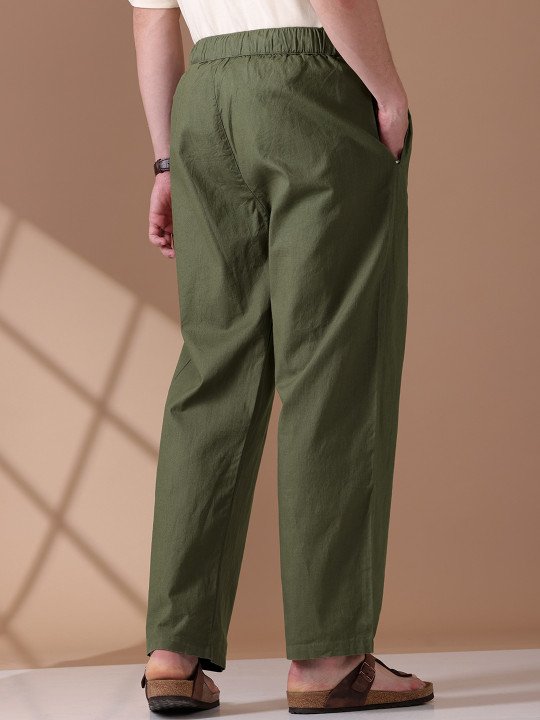 Men Loose Fit Mid-Rise Cotton Lounge Pants - Image 4