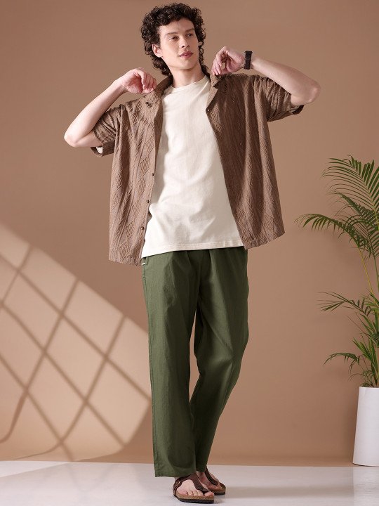 Men Loose Fit Mid-Rise Cotton Lounge Pants - Image 5
