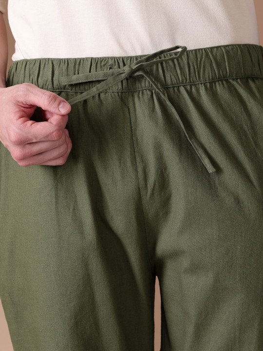 Men Loose Fit Mid-Rise Cotton Lounge Pants - Image 6