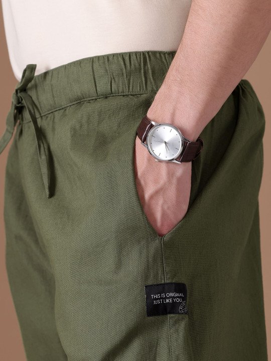 Men Loose Fit Mid-Rise Cotton Lounge Pants - Image 7
