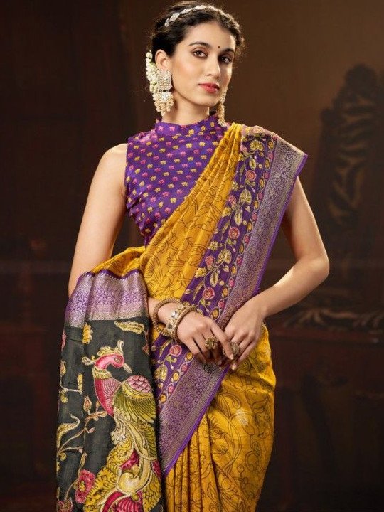 Ethnic Motifs Zari Saree - Image 2