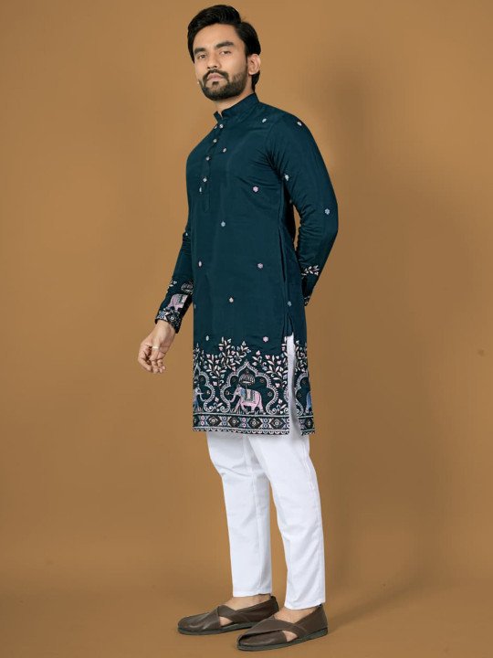 Men Mirror Work Kurta - Image 3