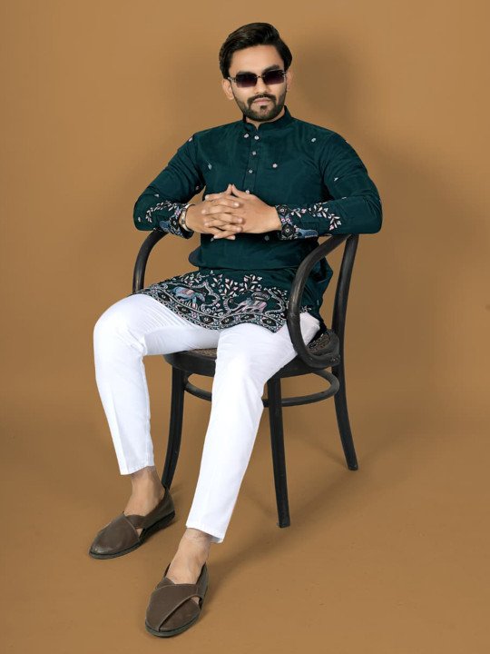 Men Mirror Work Kurta - Image 6