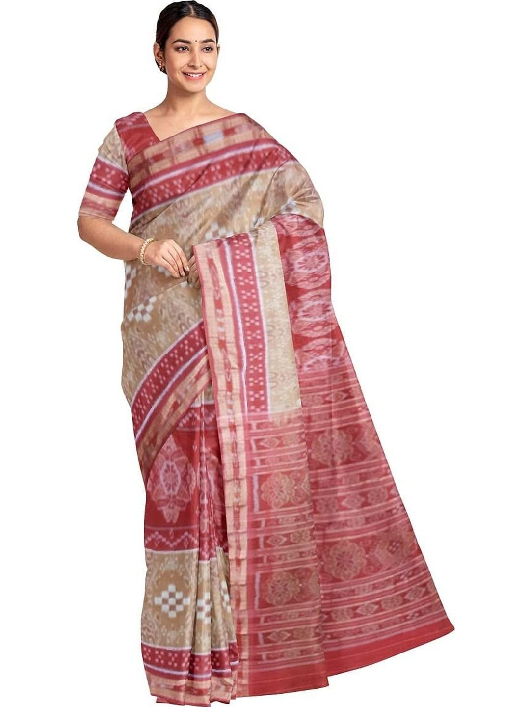 PARSWANATH CREATION Ethnic Motifs Printed  Woven Design Pure Cotton Sambalpuri Saree