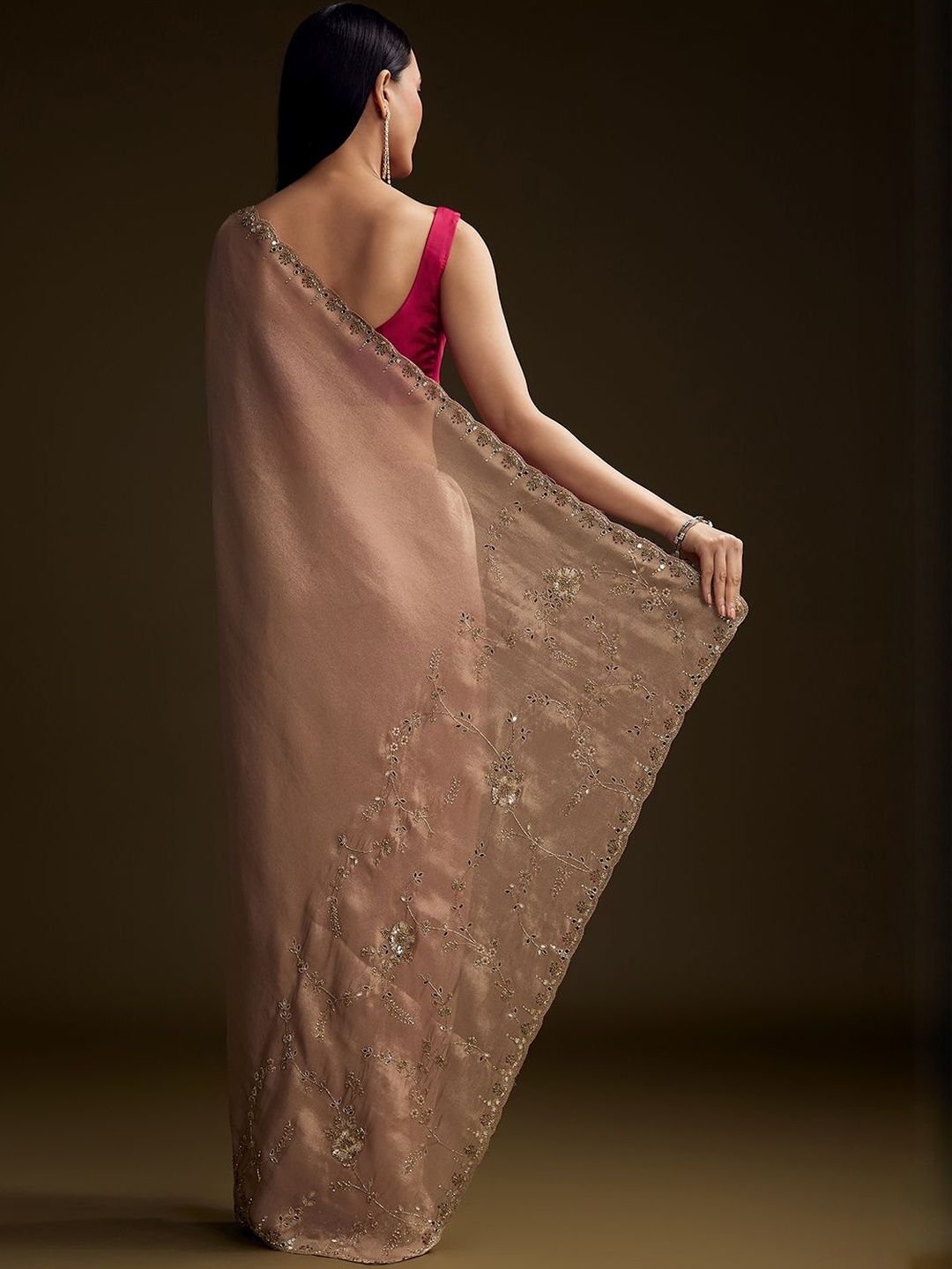 KALKI Fashion Embellished Zari Tissue Heavy Work Saree - Image 4
