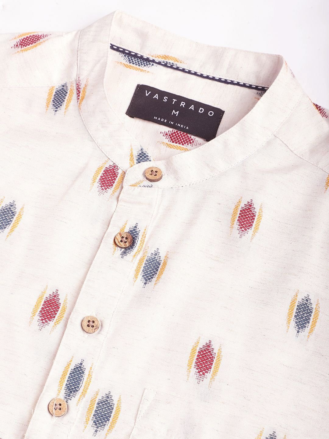 VASTRADO Men Flared Sleeves Thread Work Jacquard Anarkali Kurta - Image 3