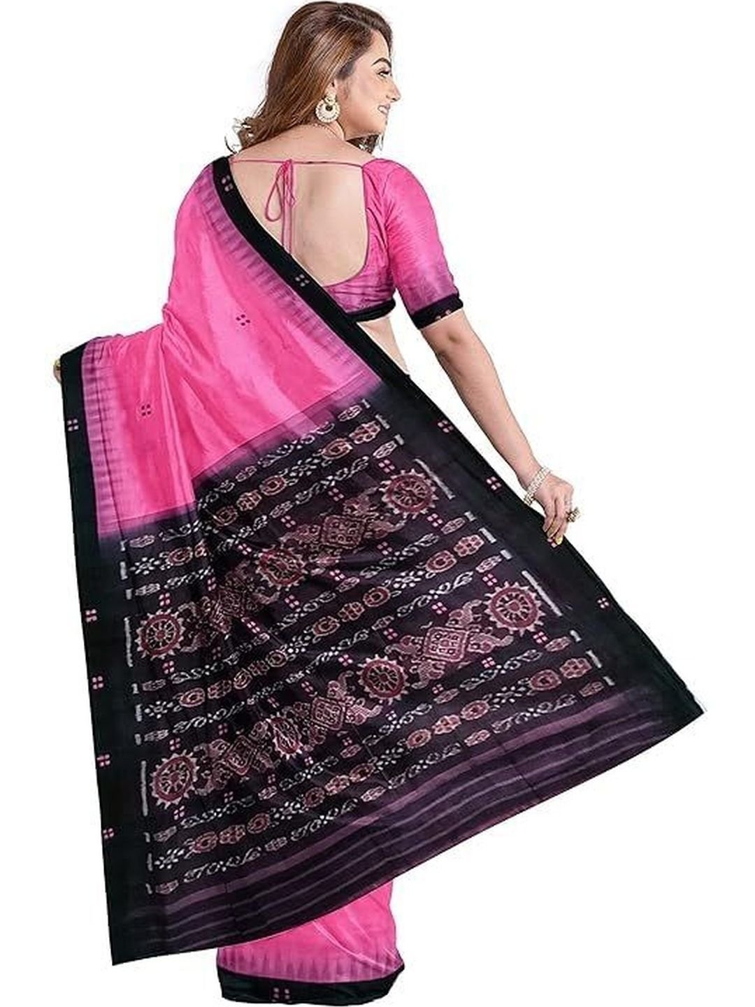 PARSWANATH CREATION Ethnic Motifs Pure Cotton Sambalpuri Saree - Image 2