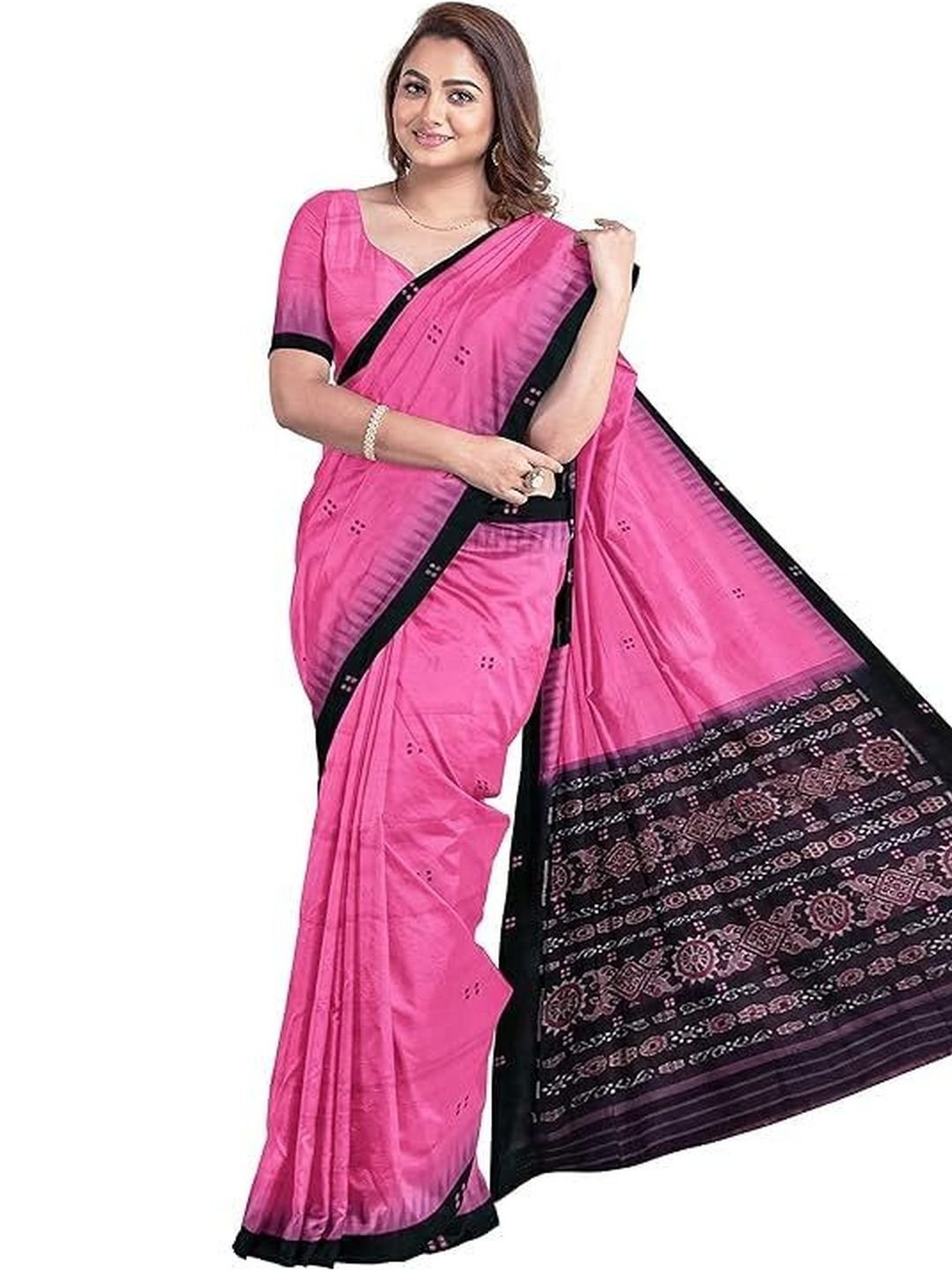 PARSWANATH CREATION Ethnic Motifs Pure Cotton Sambalpuri Saree - Image 3