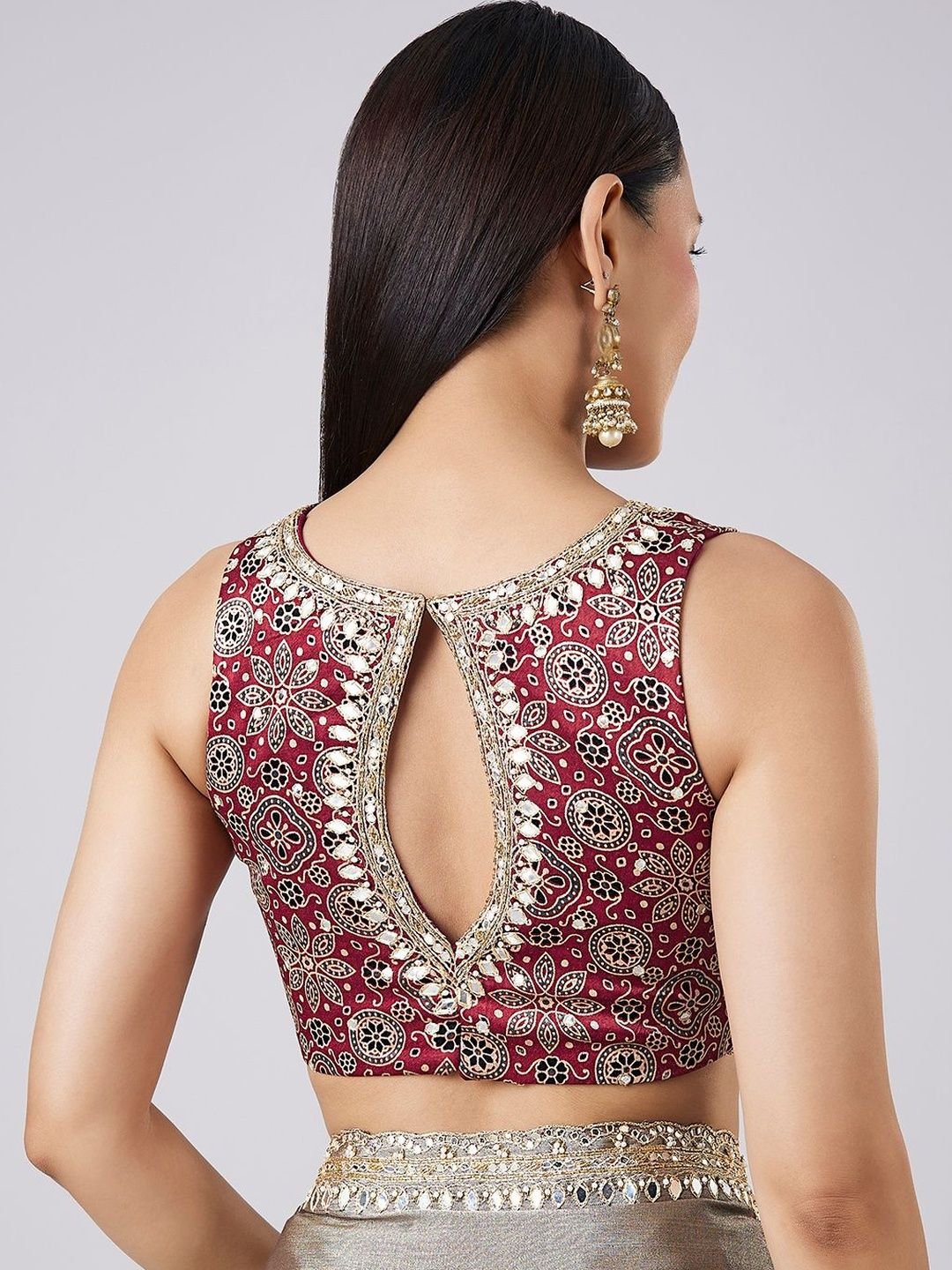 KALKI Fashion Embellished Mirror Work Tissue Heavy Work Saree - Image 4