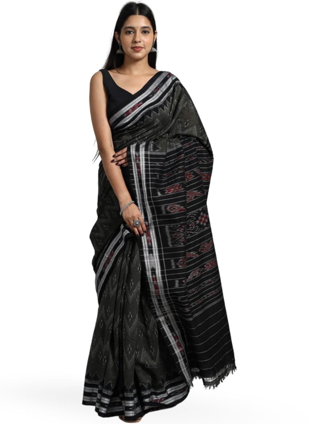 NIISHA CREATION Ethnic Motifs Pure Cotton Handloom Sambalpuri Saree