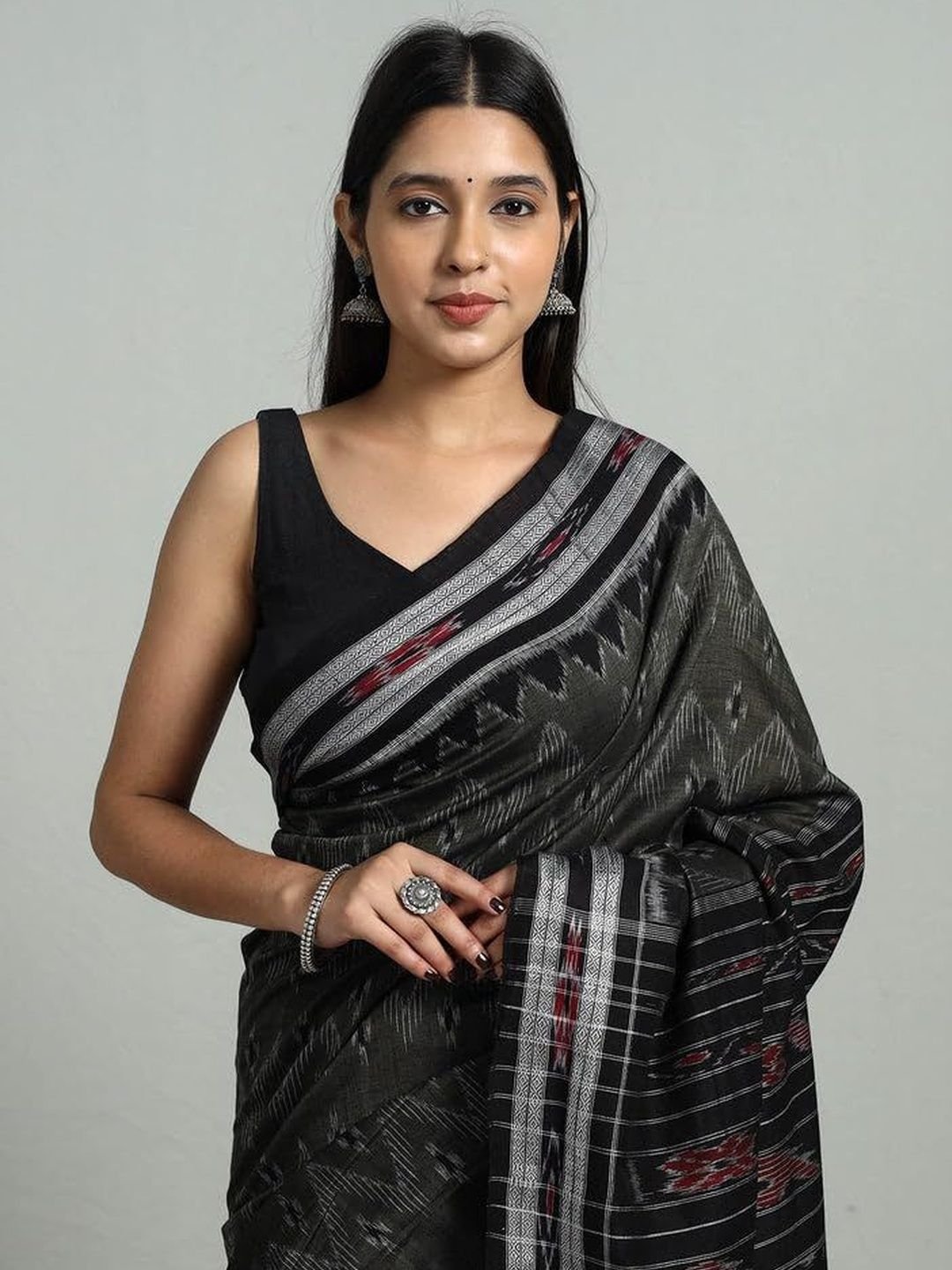 NIISHA CREATION Ethnic Motifs Pure Cotton Handloom Sambalpuri Saree - Image 3